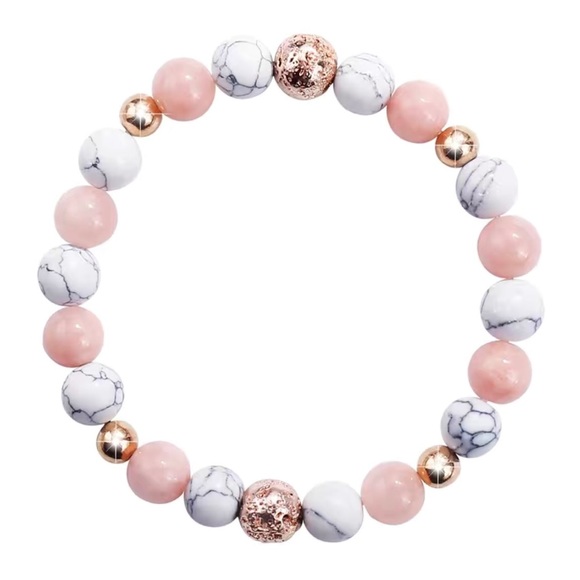 BOGO FREE 🌷💎Rose Quartz & White Howlite Natural Stone Healing Bracelet. - Picture 3 of 5